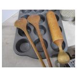 Corn Pan, Muffin Tin, Grater, Utensils