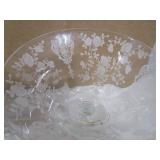 Etched Wine Glasses, Antique