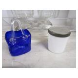 Candy Dishes, Inkwell, Art Glass Basket