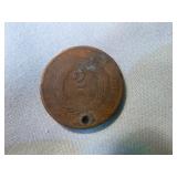 Three U.S. 2 Cent Coins