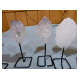 10 Quartz Crystals on Stands