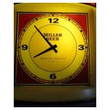 Vintage Miller Beer Lighted Clock Sign