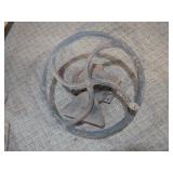 Antique Cast Iron Hand Crank Pulley Wheel