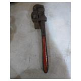 Vintage Pulley with Pipe Wrench