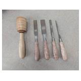Woodworking Chisel and Mallet Set
