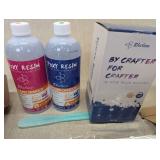 Assorted Crafting Supplies and Epoxy Resin Set