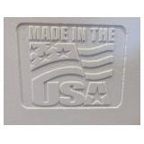 Igloo White Cooler with Ruler and Cup Holders