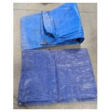 Lot of Blue Tarpaulins