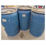 Set of Three Blue Plastic Drums