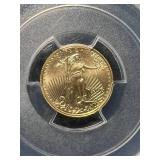 2016 AMERICAN GOLD EAGLE 1/10TH OZ .999 FINE GOLD PCGS MS70