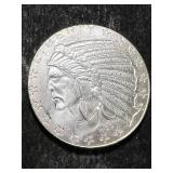 1 TROY OZ .999 FINE SILVER INDIAN ROUND