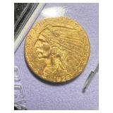 1926 US $2.5 GOLD INDIAN AU