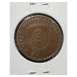 1870 US 2 CENT PIECE