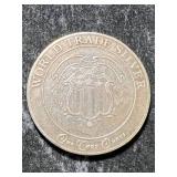 1 TROY OZ .999 FINE SILVER WORLD TRADE SILVER ROUND