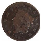 1824 Coronet Liberty Head Large Cent