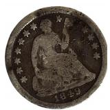 1849 Seated Liberty Half Dime