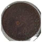 1866 Indian Head Cent, graded between Very Good 8 (VG8) and Good 4 (G4).