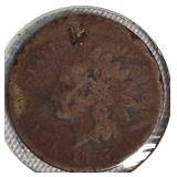 1867 Indian Head Cent, Net Grade G4, with a hole, AG-3.