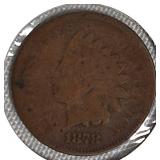 1878 Indian Head Cent in Very Good (VG) condition, graded as Fair 2 (FR-2).