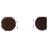 1887 Indian Head Cent in VG8 and G-4 condition, along with an 1888 Indian Head Cent also in VG8 and G-4 condition.