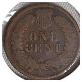 1887 Indian Head Cent in VG8 and G-4 condition, along with an 1888 Indian Head Cent also in VG8 and G-4 condition.