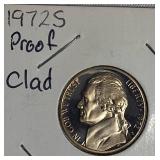 1971-S ,1972-S, 1973-S & 1974-S Jefferson Nickel Clad Proofs