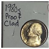 1980, 1981,1982 & 1983 Jefferson Nickel Clad Proofs