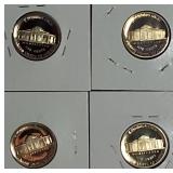 1984,1985,1986 & 1987 Jefferson Nickel Clad Proofs