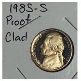 1984,1985,1986 & 1987 Jefferson Nickel Clad Proofs