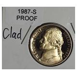 1984,1985,1986 & 1987 Jefferson Nickel Clad Proofs