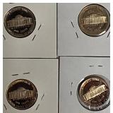 1988,1989,1990 & 1991 Jefferson Nickel Clad Proofs