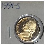 1988,1989,1990 & 1991 Jefferson Nickel Clad Proofs