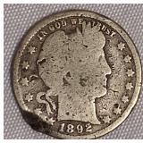 1892 Barber Quarter