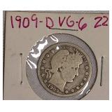 1909-D Barber Quarter