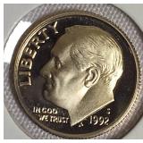 1992 to 1995 Roosevelt Dime Clad Proofs from the San Francisco Mint.