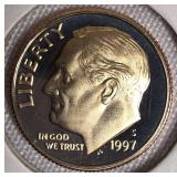 1996 ,1997, 1999 & 2000  Roosevelt Dime Clad Proofs from the San Francisco Mint.