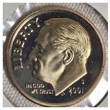 2001 -2004 Roosevelt Dime Clad Proofs from the San Francisco Mint.