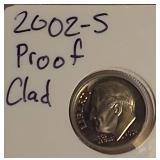 2001 -2004 Roosevelt Dime Clad Proofs from the San Francisco Mint.