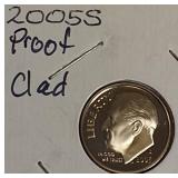 2005,2007,2008 & 2009  Roosevelt Dime Clad Proofs from the San Francisco Mint.