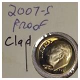 2005,2007,2008 & 2009  Roosevelt Dime Clad Proofs from the San Francisco Mint.