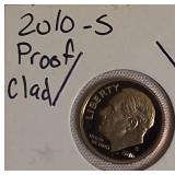 2010,2011,2012 & 2015  Roosevelt Dime Clad Proofs from the San Francisco Mint.