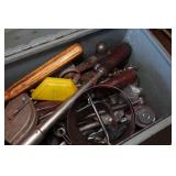 Tool Box with Tools - Drivers, Wrenches, Chalk Lines