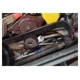 Tool Box with Tools - Drivers, Wrenches, Chalk Lines