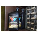 Metal Shelf with Contents - Screw Jack, Fittings, Trimmer Line