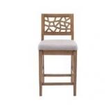 Crackle Pattern Barstool with Upholstered Seat