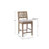 Crackle Pattern Barstool with Upholstered Seat