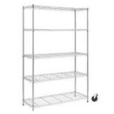 HDX 5-Shelf 48x18x72 inch Chrome Utility Storage Rack with Casters