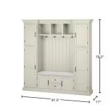 Home Decorators Collection Royce White Hall Tree with Storage and Hooks
