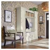 Home Decorators Collection Royce White Hall Tree with Storage and Hooks