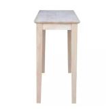Shaker Sofa Table, 48x16x30 Inch, Unfinished Wood